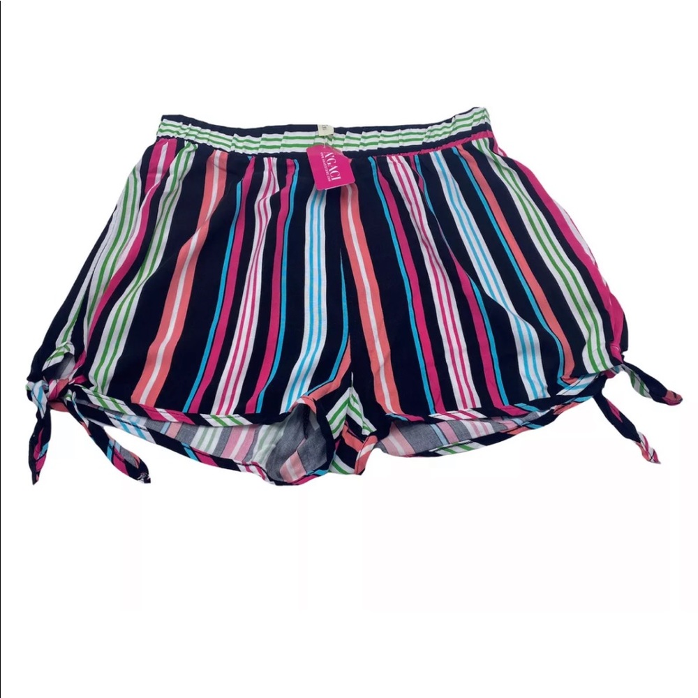 A'Gaci Aruba Stripe Side Tie Shorts Sz M